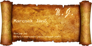 Marcsek Jenő névjegykártya