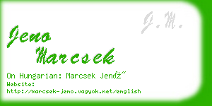jeno marcsek business card